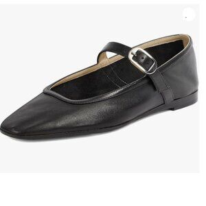 Pazzion Women Comfortable Closed Squared Toe Mary Jane Flats Easy Strap Buckled